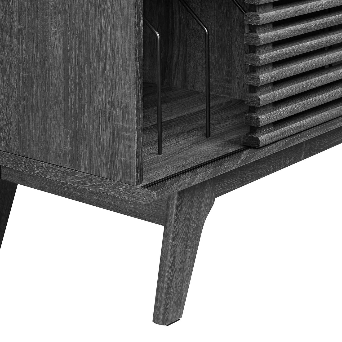 Render Vinyl Record Display Stand in Charcoal by Modway