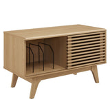 wVinyl Record Display Stand in Oak By Modway