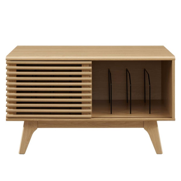 wVinyl Record Display Stand in Oak By Modway