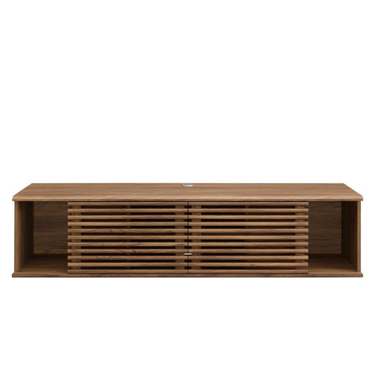 Render 60" WallMount Media Console TV Stand Walnut by Modway