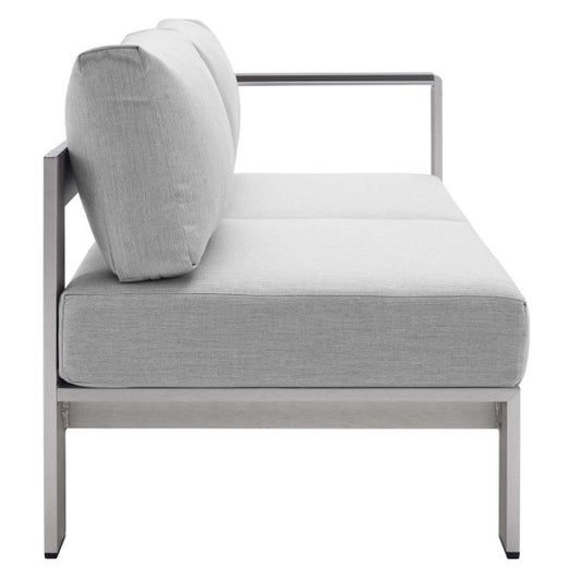 Shore Sunbrella Fabric Outdoor Patio Aluminum 4 Piece Sectional Sofa Set by Modway