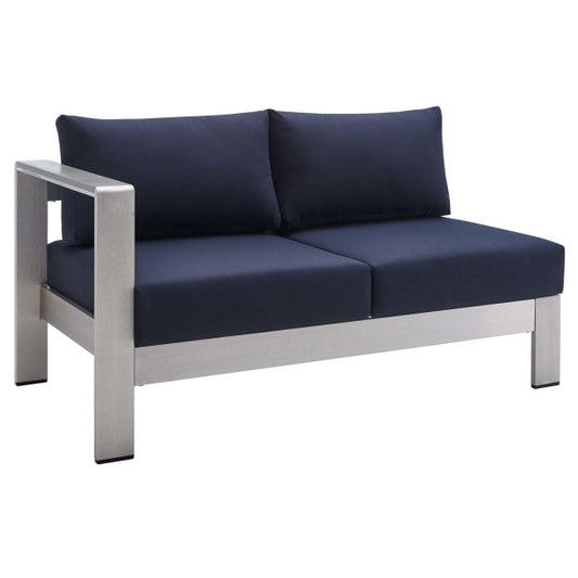 Shore Sunbrella Fabric Outdoor Patio Aluminum 5 Piece Sectional Sofa Set by Modway