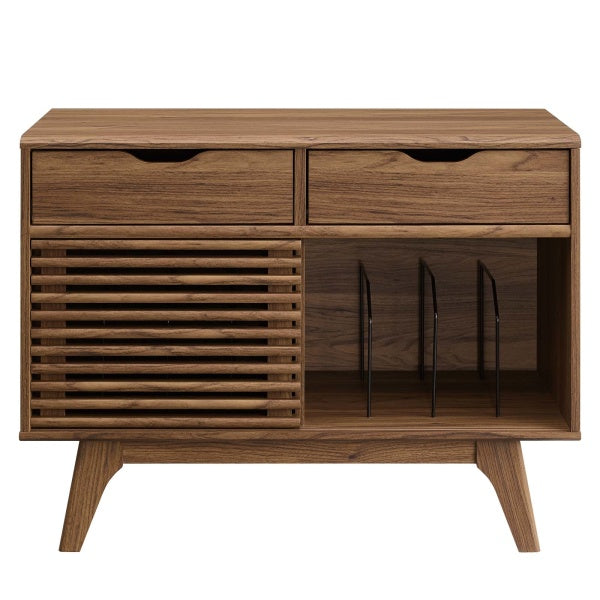 Render Vinyl Record Display Stand Walnut by Modway