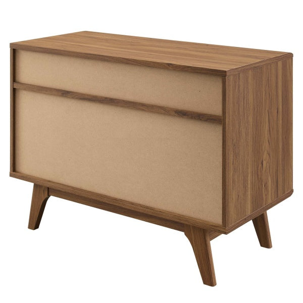 Vinyl Record Display Stand - Walnut White By Modway