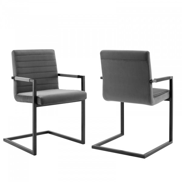 Savoy Performance Velvet Dining Chairs (Set of 2) Dusty Rose by Modway