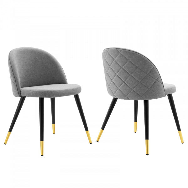 Cordial Upholstered Fabric Dining Chairs - Set of 2 Azure | Polyester by Modway