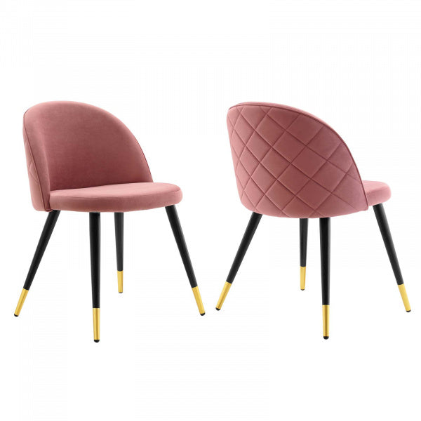 Cordial Performance Velvet Dining Chairs Set of 2 by Modway