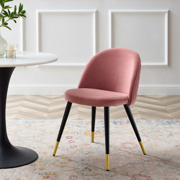 Cordial Performance Velvet Dining Chairs Set of 2 by Modway