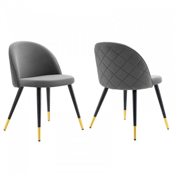Cordial Performance Velvet Dining Chairs Set of 2 by Modway