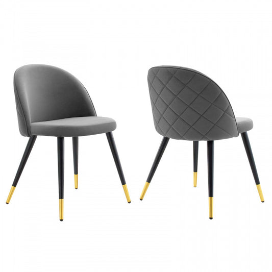Cordial Performance Velvet Dining Chairs Set of 2 by Modway