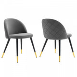 Cordial Performance Velvet Dining Chairs Set of 2 by Modway