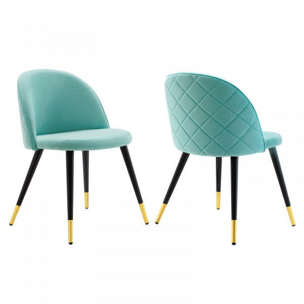 Cordial Performance Velvet Dining Chairs Set of 2 by Modway