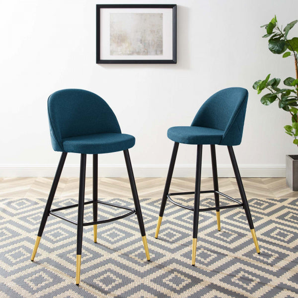 Cordial Fabric Bar Stools - Set of 2 | Polyester by Modway