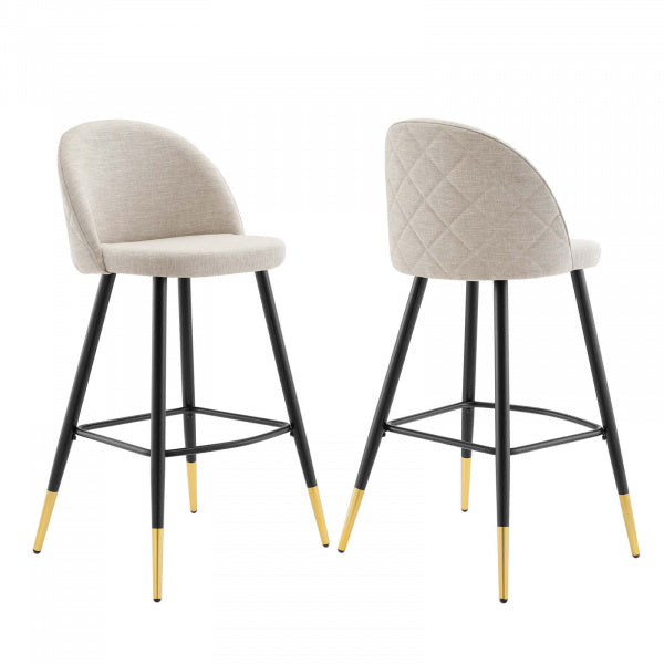 Cordial Fabric Bar Stools - Set of 2 | Polyester by Modway