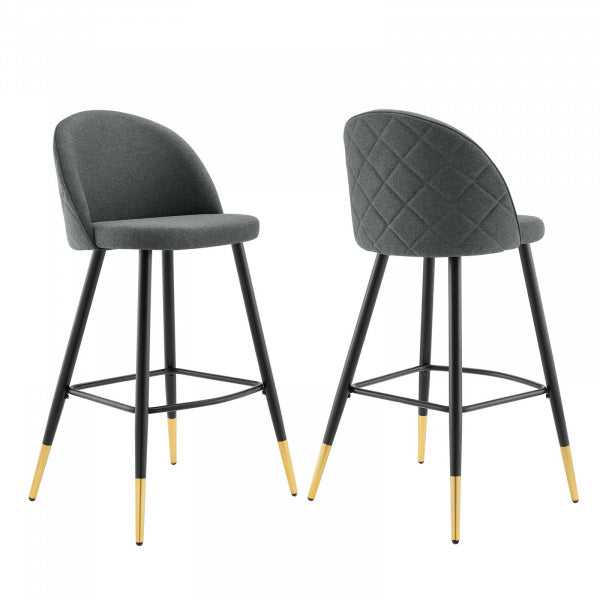 Cordial Fabric Bar Stools - Set of 2 | Polyester by Modway