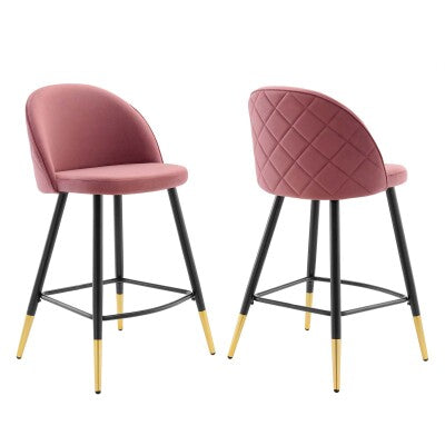 Cordial Performance Velvet Counter Stools Set of 2 by Modway