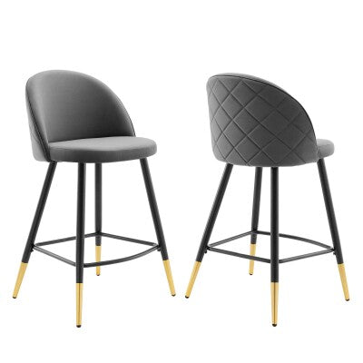 Cordial Performance Velvet Counter Stools Set of 2 by Modway