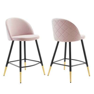 Cordial Performance Velvet Counter Stools Set of 2 by Modway