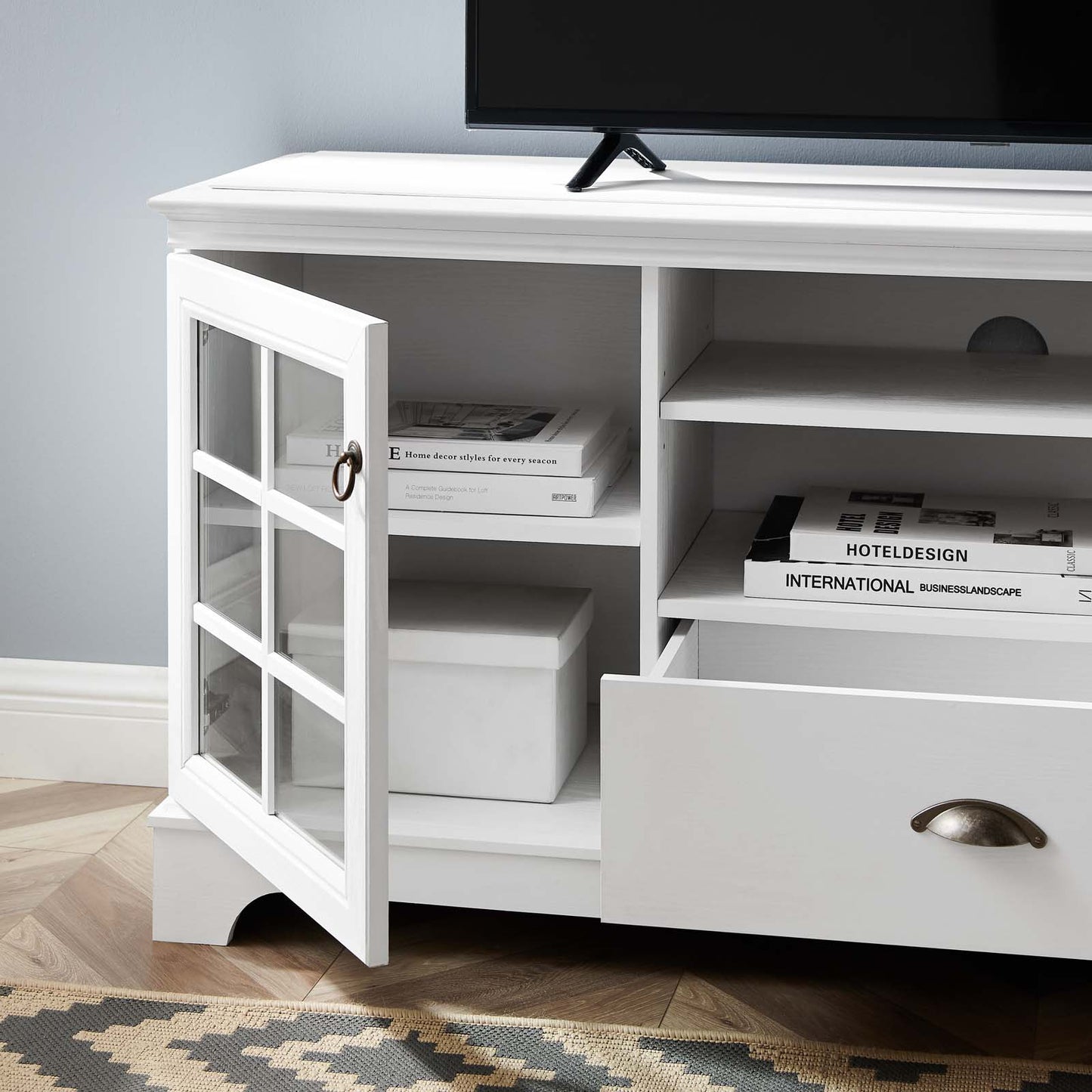Pacific 59" TV Stand White by Modway