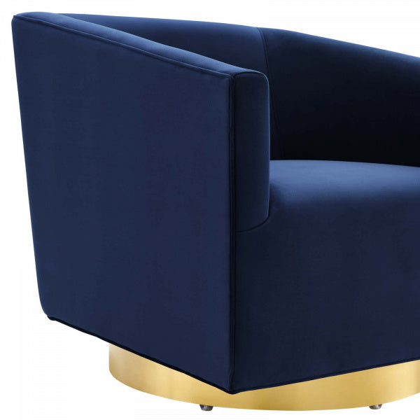 Twist Accent Lounge Performance Velvet Swivel Chair Gold by Modway