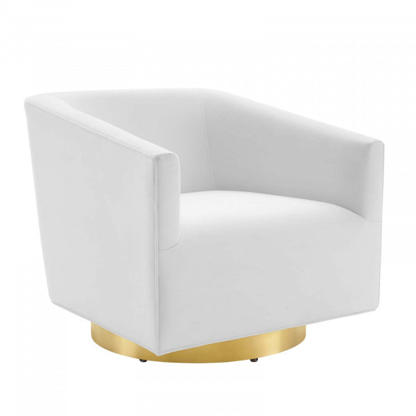 Twist Accent Lounge Performance Velvet Swivel Chair Gold by Modway