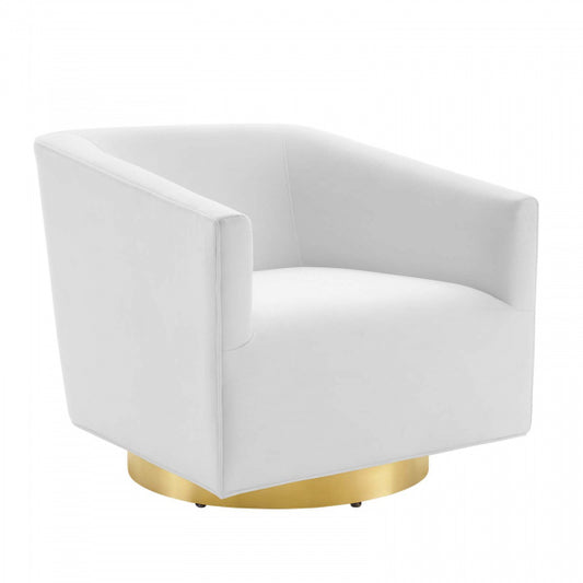 Twist Accent Lounge Performance Velvet Swivel Chair Gold by Modway