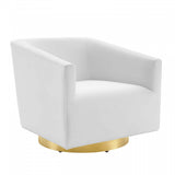 Twist Accent Lounge Performance Velvet Swivel Chair Gold by Modway