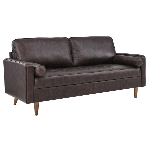 Valour Leather Sofa Tan by Modway