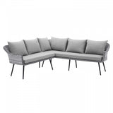 Endeavor Outdoor Patio Wicker Rattan Sectional Sofa in Gray Gray by Modway