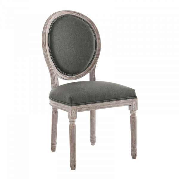 Emanate Vintage French Upholstered Fabric Dining Side Chair in Natural Gray by Modway