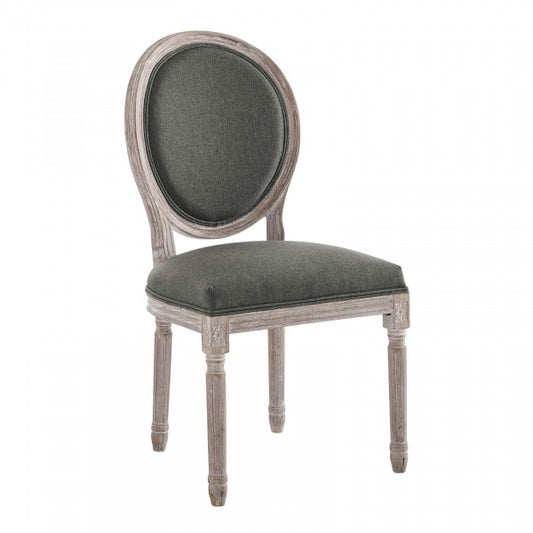 Emanate Vintage French Upholstered Fabric Dining Side Chair in Natural Gray by Modway