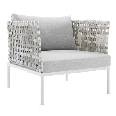 Harmony 3-Piece Sunbrella Basket Weave Outdoor Patio Aluminum Seating Set by Modway