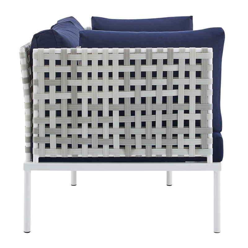 Harmony 5-Piece Sunbrella Basket Weave Outdoor Patio Aluminum Seating Set by Modway