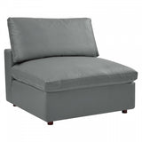 Commix Down Filled Overstuffed Vegan Leather Armless Chair by Modway