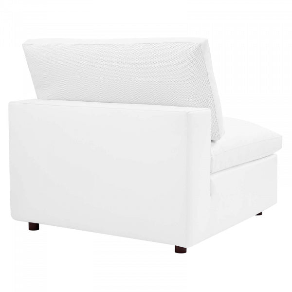 Commix Down Filled Overstuffed Vegan Leather Armless Chair by Modway