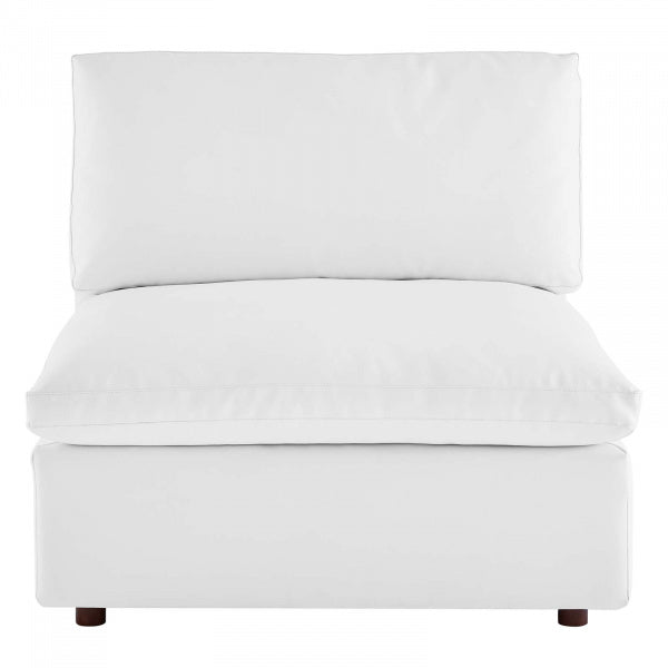Commix Down Filled Overstuffed Vegan Leather Armless Chair by Modway