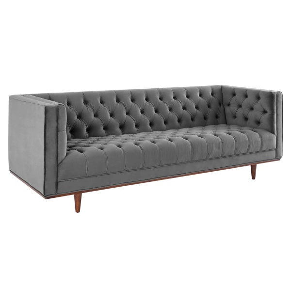 Elation Tufted Performance Velvet Sofa Cognac by Modway