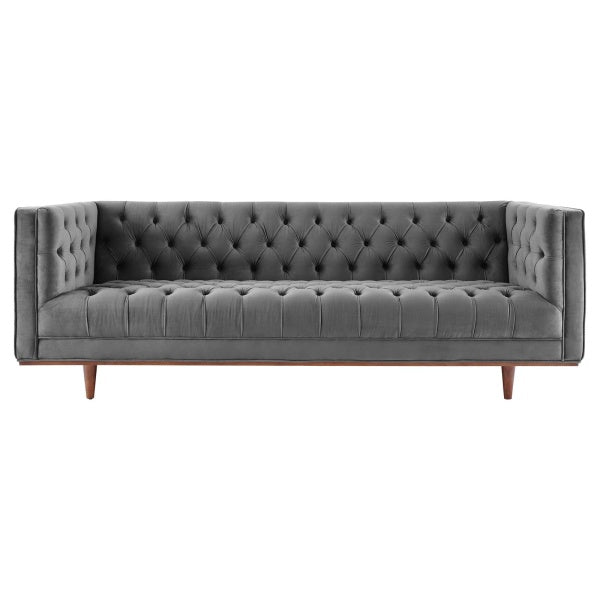 Elation Tufted Performance Velvet Sofa Cognac by Modway