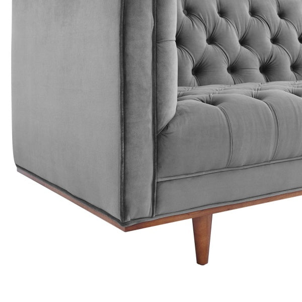 Elation Tufted Performance Velvet Sofa Cognac by Modway