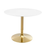 Verne 40" Dining Table in Gold White By Modway