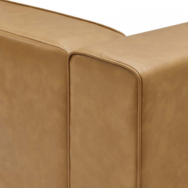 Mingle Vegan Leather Sofa and Armchair Set Tan by Modway