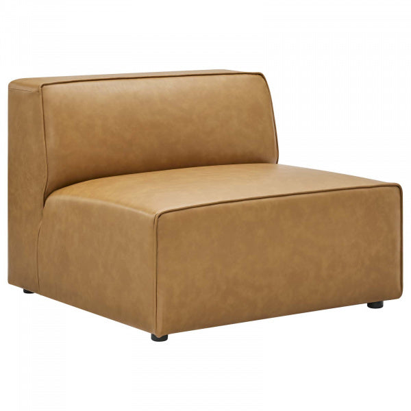 Mingle Vegan Leather Sofa and Armchair Set Tan by Modway