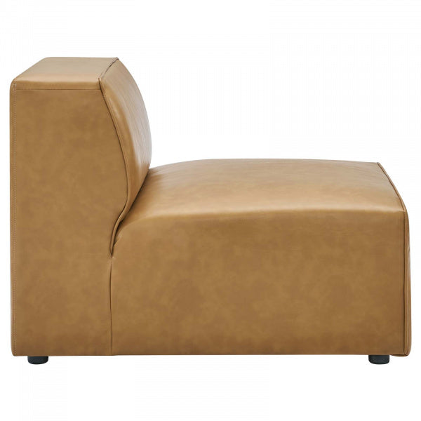 Mingle Vegan Leather Sofa and Armchair Set Tan by Modway