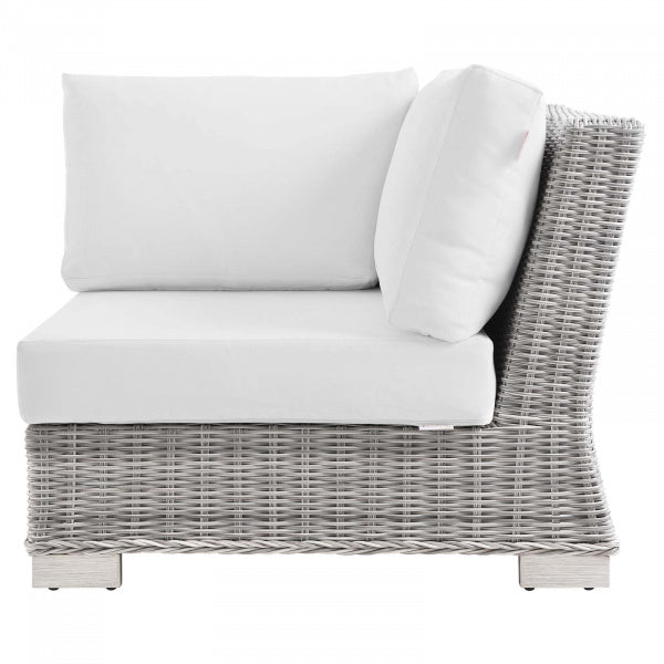 Conway Outdoor Patio Wicker Rattan Corner Chair | Polyester by Modway