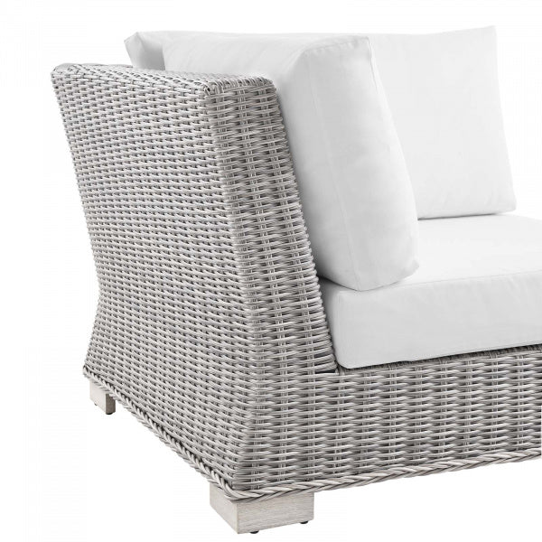 Conway Outdoor Patio Wicker Rattan Corner Chair | Polyester by Modway