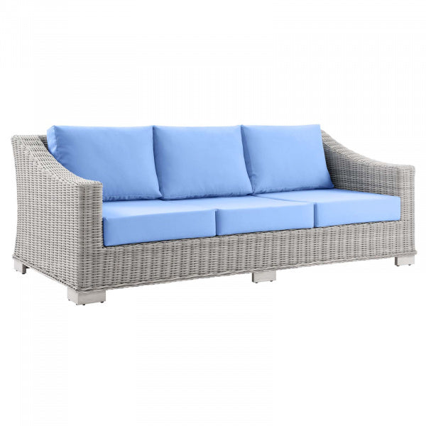 Conway Outdoor Patio Wicker Rattan Sofa | Polyester by Modway
