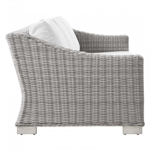 Conway Outdoor Patio Wicker Rattan Sofa | Polyester by Modway