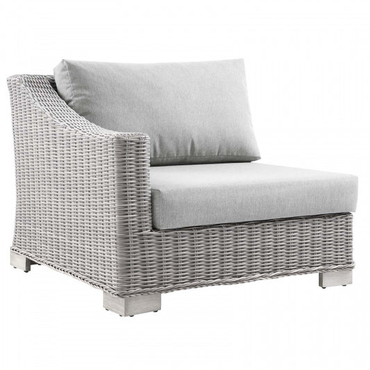 Conway Outdoor Patio Wicker Rattan Left-Arm Chair | Polyester by Modway