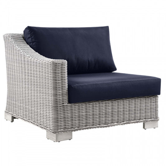 Conway Outdoor Patio Wicker Rattan Left-Arm Chair | Polyester by Modway