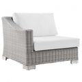 Conway Outdoor Patio Wicker Rattan Left-Arm Chair | Polyester by Modway